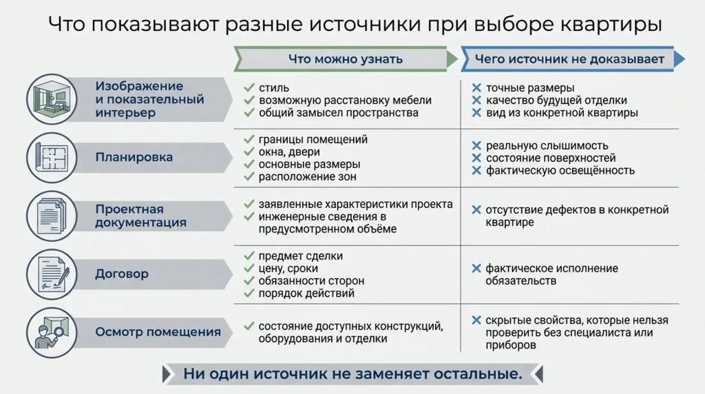 Что показывают разные источники при выборе квартиры